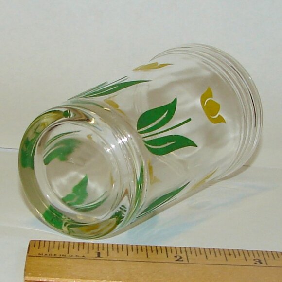 Vintage Swanky Swig Yellow Tulips 3 7/8" Glass, 3 Ring Top, Single Replacement - Picture 5 of 5